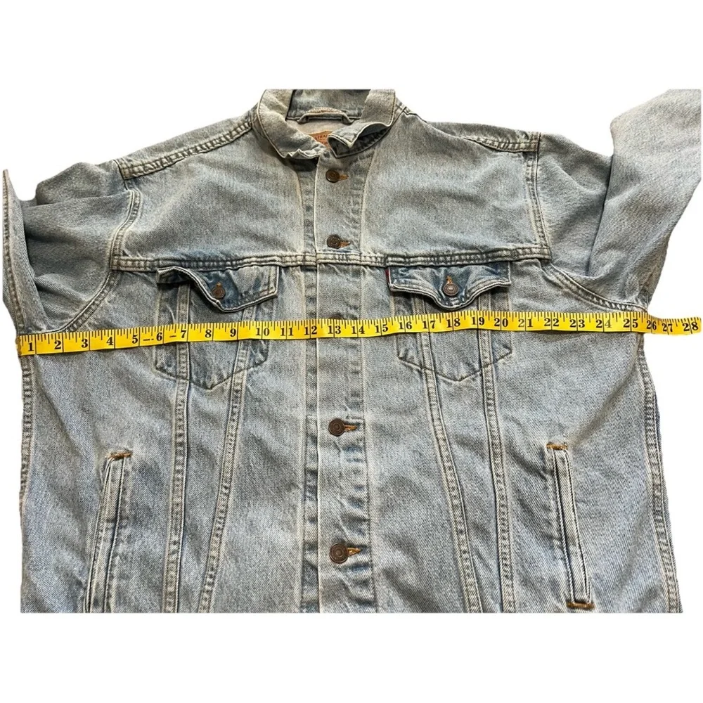 VTG Levi’s 70507-0334 USA Made Denim Trucker Jacket Large 26x26 303 Button Back - Picture 7 of 10